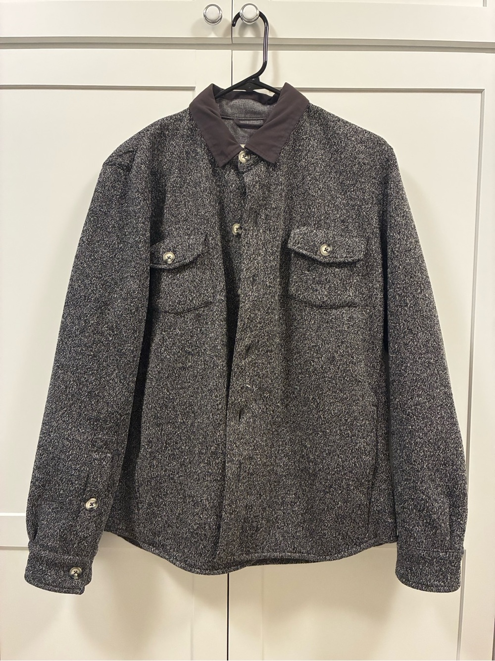 Marine Layer Men's Gray Button-Up Jacket with Collar
